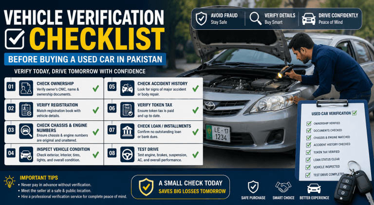 Vehicle Verification Checklist Before Buying a Used Car in Pakistan